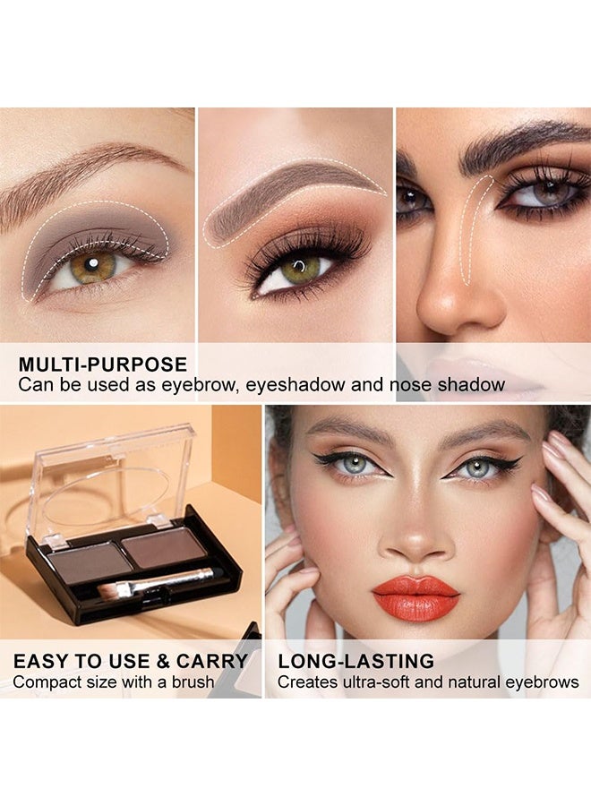 HUDA STORY Eye Brow Powder for Women, Medium Brown Eyebrow Powder Kit with Double-ended Eyebrow Brush, Long-Lasting Waterproof Two Colors, Purse-Friendly Compact, Cruelty Free (03) - Image 4